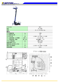 タダノ AT-100S スーパーデッキ9．9m 諸元 デッキ積載荷重 kg 1,000