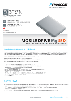 Mobile Drive Mg SSD Thunderbolt/USB3.0 データシート（7.7MB）