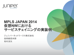 MPLS JAPAN 2014 仮想NWにおける サービスチェイニングの実装例