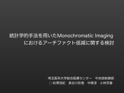 統計学的手法を用いたMonochromatic Imaging におけるアーチファクト
