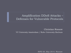 Amplification DDoS Attacks – Defenses for Vulnerable