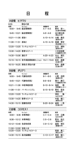 日程・プログラム - 第97回日本神経学会中国・四国地方会