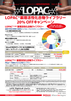 LOPAC®薬理活性化合物ライブラリー 20% OFF - Sigma