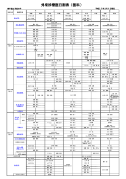 外来診療医日割表／医科(PDF版)