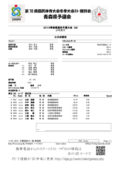 2015青森県国体予選大会 GS 少年男子 公式成績表