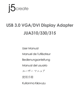 USB 3.0 VGA/DVI Display Adapter JUA310/330/315
