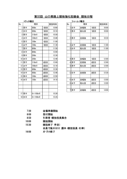 第32回 山口県陸上競技強化記録会 競技日程
