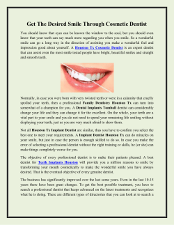 Get The Desired Smile Through Cosmetic Dentist