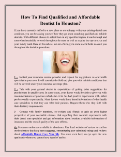 How To Find Qualified and Affordable Dentist In Houston