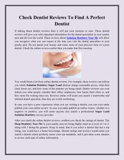 Check Dentist Reviews To Find A Perfect Dentist
