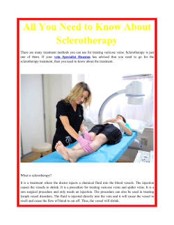 All You Need to Know About Sclerotherapy