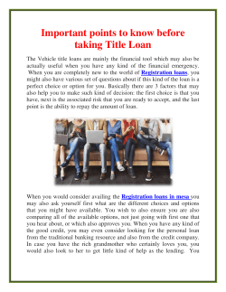 Important points to know before taking Title Loan (1)