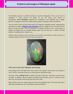 Features and usages of Ethiopian opals 