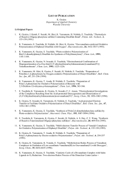 LIST OF PUBLICATION K. Oyaizu Department of Applied