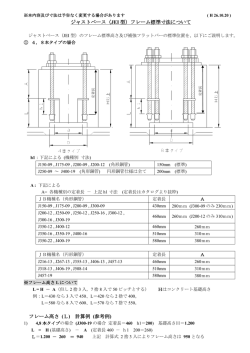 ジャストベース（JEI 型）フレーム標準寸法について フレーム高さ (L) 計算