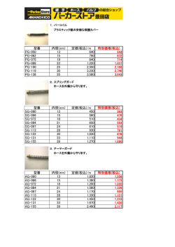 型番 内径(mm) 定価(税込)/m 特別価格(税込) PG-050 13