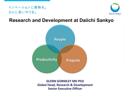 Research and Development at Daiichi Sankyo