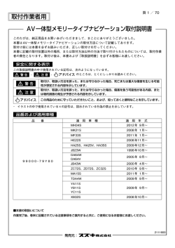 AV一体型メモリータイプナビゲーション取付説明書