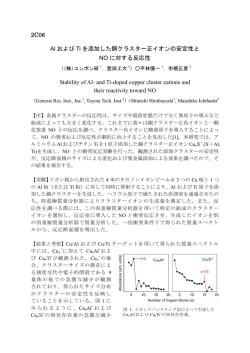 2C06 Al および Ti を添加した銅クラスター正イオンの安定性と NO