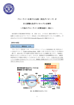 ブルーライトを発する LED（発光ダイオード）が 目に影響
