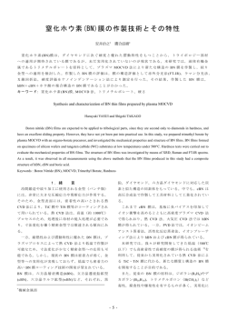 窒化ホウ素(BN)膜の作製技術とその特性