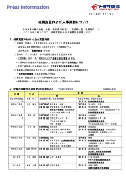 組織変更および人事異動について