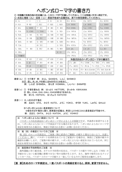 ヘボン式ローマ字の書き方（PDF：213KB）