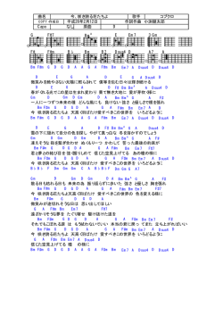 G F#7 BmA E Em7 3 Gm F# F#m B Bm B7 Dsus4 D A7 A 作詞作曲