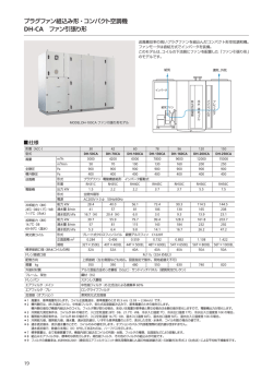 コンパクト形空調機 DH-CA・プラグファン組込形、仕様・外形図