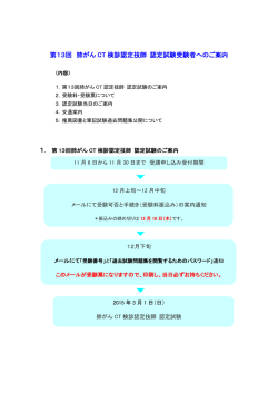 第13回 肺がん CT 検診認定技師 認定試験受験者へのご案内