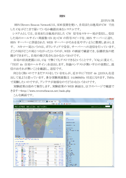 RBN JJ1SXA/池 RBN（Revers Beacon Network）は、SDR技術を使い