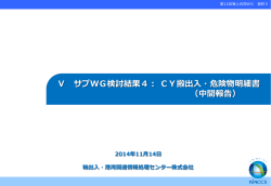 Ⅴ サブWG検討結果4： CY搬出入・危険物明細書 （中間報告）