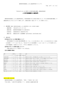 －2 四半期連続の小幅改善－ - 静岡県西部地域しんきん経済研究所