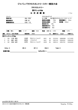 クロスカントリー・ミドル・クラシカル - 障害者クロスカントリースキー 日本