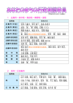 広島県内の市町ごとの行政相談委員リストはこちらをクリックしてください