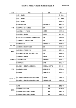 松江市公共交通利用促進市民会議委員名簿