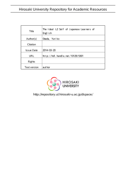 The Ideal L2 Self of Japanese Learners of English