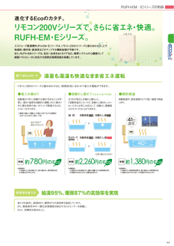 リモコン200Vシリーズで、さらに省エネ・快適。 RUFH