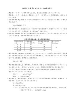 JASS 5 に基づくコンクリートの調合設計 ∙ + ∙ ≥ ∙ + ≥ 3 85.0 73.1 F F FF