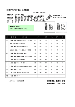 《日本プロゴルフ協会 公式記録》 【FR成績 5月23日】 実行委員長 船渡川