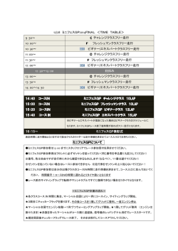 12/28 ミニフェスGP2014FINAL ＜TIME TABLE＞ 9：30～ チャレンジ