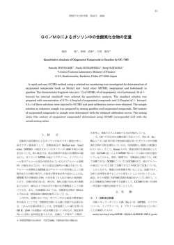 GC／MSによるガソリン中の含酸素化合物の定量