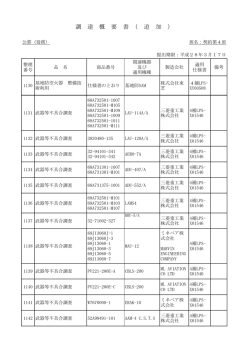 調 達 概 要 書 （ 追 加 ）