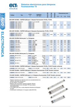 Balastos lámparas T5