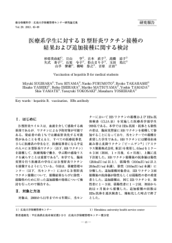 医療系学生に対する B 型肝炎ワクチン接種の 結果および追加接種