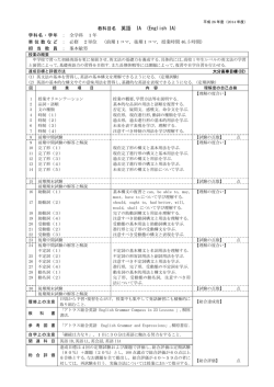 教科目名 英語 IA (English IA)