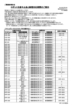 HF-L14-0009A (ロボット生産中止品と修理対応期間のご案内)