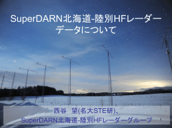 SuperDARN北海道-陸別HFレーダー データについて