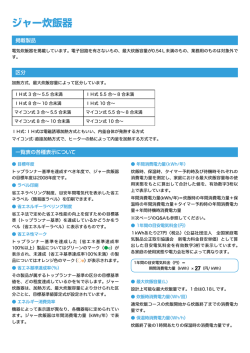 ジャー炊飯器の選び方、使い方(PDF)