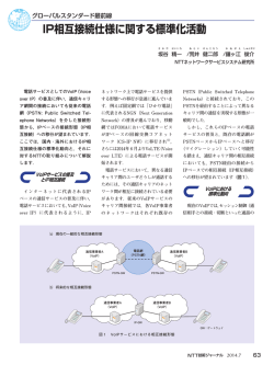 IP相互接続仕様に関する標準化活動